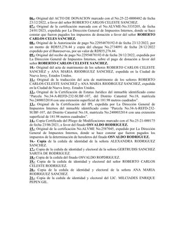 06.- Original del ACTO DE DONACION marcado con el No.25-22-0000482 de fecha
23/12/2022, a favor del señor ROBERTO CARLOS CELE