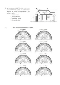 2. ¿Recuerdas este dibujo? Genial, pero ahora en 
vez de marcar las rectas, vas a marcar los 
ángulos, y grados correspondien