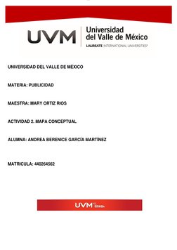 lOMoAR cPSD|10660178 
 
 
 
 
 
 
 
 
 
 
 
 
 
 
 
 
 
UNIVERSIDAD DEL VALLE DE MÉXICO 
 
 
MATERIA: PUBLICIDAD 
 
 
MAESTRA