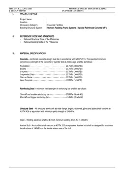 STRUCTURAL ANALYSIS
     PROPOSED (INSERT TYPE OF BUILDING)
& DESIGN REPORT