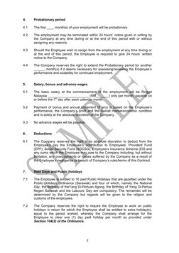 Employment Contract Template Malaysia | PDF | Employment | Overtime