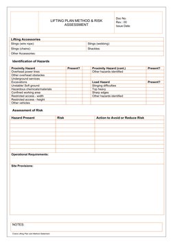 Lifting Plan and Risk Assessment Guide | PDF | Crane (Machine) | Risk