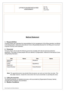 Lifting Plan and Risk Assessment Guide | PDF | Crane (Machine) | Risk