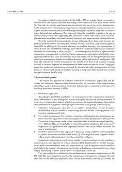 Sensors 2021, 21, 1044 
2 of 15 
 
 
Nowadays, maintenance practices in the field of FM are mainly based on corrective 
maint