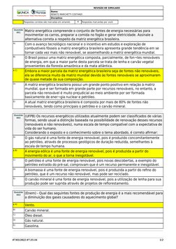 07/03/2022 07:35:16
1/2
REVISÃO DE SIMULADO
Nome:
RENATO MARCHETTI COSTANZI
Disciplina:
Respostas corretas são marcadas em am