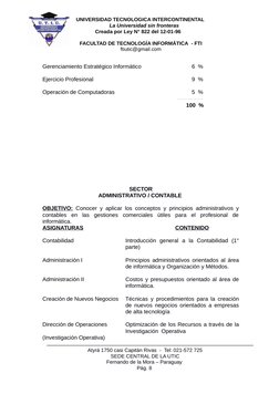 UNIVERSIDAD TECNOLOGICA INTERCONTINENTAL 
     La Universidad sin fronteras
Creada por Ley N° 822 del 12-01-96    
FACULTAD D