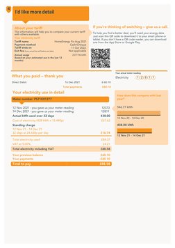 4
About your tariff
This information will help you to compare your current tariff
with others available.
Your electricity tar