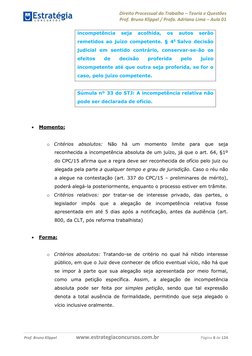 Direito Processual do Trabalho ʹ Teoria e Questões 
Prof. Bruno Klippel / Profa. Adriana Lima ʹ Aula 01 
 
  
 
Prof. Bruno K
