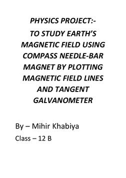 Earth's Magnetic Field Study Project | PDF | Earth's Magnetic Field ...