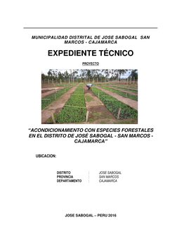 MUNICIPALIDAD DISTRITAL DE JOSE SABOGAL  SAN 
MARCOS - CAJAMARCA  
 
EXPEDIENTE TÉCNICO 
 
PROYECTO