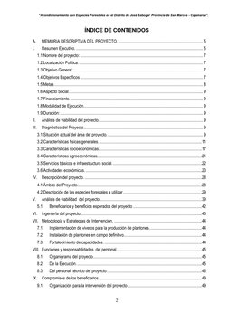 “Acondicionamiento con Especies Forestales en el Distrito de José Sabogal  Provincia de San Marcos - Cajamarca”. 
 
2 
 
ÍNDI