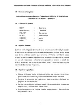 “Acondicionamiento con Especies Forestales en el Distrito de José Sabogal  Provincia de San Marcos - Cajamarca”. 
 
7 
 
 
1.