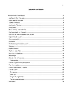 2 
 
TABLA DE CONTENIDO 
 
Planteamiento Del Problema .......................................................................