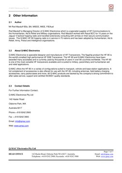 Q-MAC Electronics Pty Ltd 
 
Q-MAC Electronics Pty Ltd 
Page 7 of 7
HEAD OFFICE 
142 Hasler Road, Osborne Park WA 6017. Austr