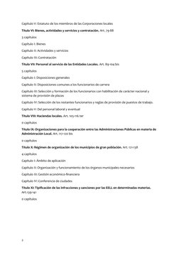 Capítulo V: Estatuto de los miembros de las Corporaciones locales
Título VI: Bienes, actividades y servicios y contratación.