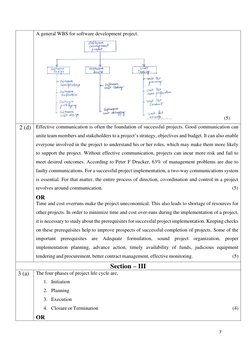7 
 
A general WBS for software development project. 
                                         (5) 
 2 (d) Effective