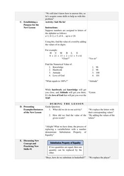 “We still don’t know how to answer this, so 
let’s acquire some skills to help us with this 
problem” 
C. Establishing a 
Pur