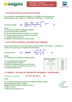 Ecuaciones de Presión en Tuberías de Gas | PDF | Ciencias fisicas ...