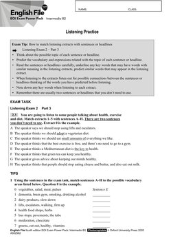 English File fourth edition EOI Exam Power Pack: Intermedio B2   Photocopiable  © Oxford University Press 2020 
A002562 
List