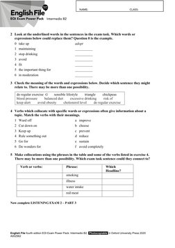 English File fourth edition EOI Exam Power Pack: Intermedio B2   Photocopiable  © Oxford University Press 2020 
A002562 
 
2