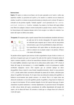 2 
 
Instrucciones 
 
Sujeto: El sujeto se sienta en un banco con los pies apoyados en el suelo o sobre una 
superficie estab