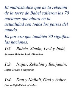 El midrash dice que de la rebelión 
de la torre de Babel salieron las 70 
naciones que ahora en la 
actualidad son todos los