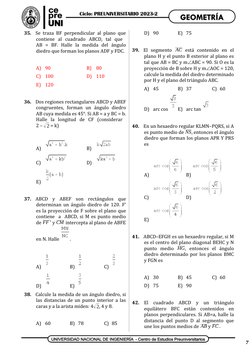 35.
Se traza BF perpendicular al plano que
contiene  al  cuadrado  ABCD,  tal  que  
AB  =  BF.  Halle  la  medida  del  ángu