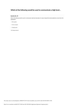 Which of the following would be used to communicate a high level…
This study source was downloaded by 100000797727937 from Co