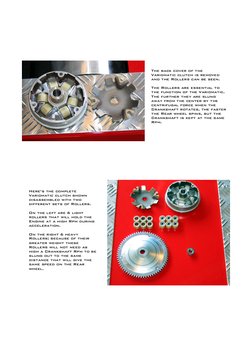 The back cover of the 
Variomatic clutch is removed 
and the Rollers ca