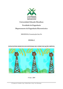 1 Equipe de Trabalho: Eng.º Hélder Baloi e Eng.º Luís Massango. 
 
 
Universidade Eduardo Mondlane 
Faculdade de Engenharia
