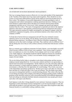 CASE: SONY FAMILY
          (20 Marks)
AN OVERVIEW OF HUMAN RESOURCE MANAGEMENT
One way to manage human resources effectively