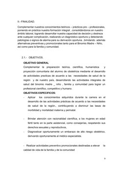 II.- FINALIDAD.
Complementar nuestros conocimientos teóricos – prácticos pre – profesionales,
poniendo en práctica nuestra fo