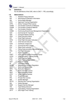Chapter 1 –General 
Issue 01/Rev 00 
CAD 1011 - ATO 
 1-2 
1.5 
Definitions  
For the definitions of this CAD, refer to CAD