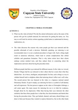 Republic of the Philippines
Cagayan State University
Andrews Campus
Caritan Sur, Tuguegarao City 3500, Cagayan
CHAPTER 2.1 MO