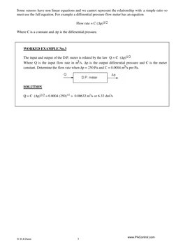  D.J.Dunn 
3 
Some sensors have non linear equations and we cannot represent the relationship with a simple ratio so 
must u