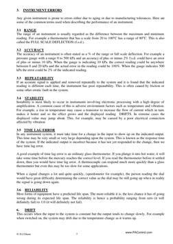  D.J.Dunn 
7 
3. 
INSTRUMENT ERRORS 
 
Any given instrument is prone to errors either due to aging or due to manufacturing t
