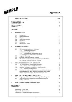 10 
 
       Appendix C 
 
 
TABLE OF CONTENTS  
 
 
    
                   
        PAGE 
 
ACKNOWLEDGE