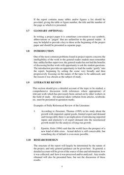 4 
 
 
 
If the report contains many tables and/or figures a list should be 
provided, giving the table or figure number, t