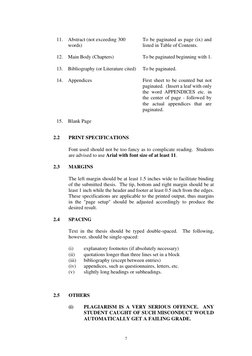 7 
 
11. Abstract (not exceeding 300 
words) 
 
To be paginated as page (ix) and 
listed in Table of Contents. 
 
12. Main