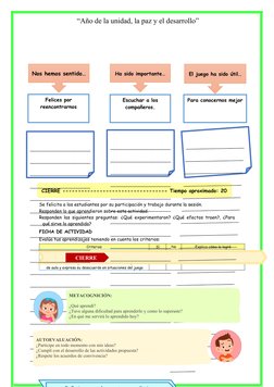 “Año de la unidad, la paz y el desarrollo”
Se felicita a los estudiantes por su participación y trabajo durante la sesión.
R