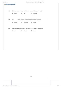 Ejercicio de Empower A2 - Unit 2 Progress Test | PDF | Multimedia ...