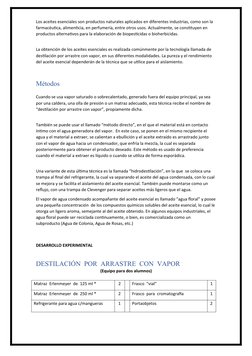 Los aceites esenciales son productos naturales aplicados en diferentes industrias, como son la 
farmacéutica, alimenticia, en