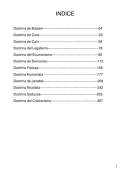 3 
 
INDICE 
 
Doctrina de Balaam-------------------------------------------------04 
Doctrina de Coré-----------------------