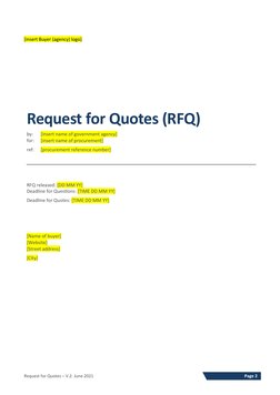 Government RFQ Template Guide | PDF