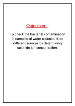 Testing Drinking Water for Bacterial Contamination | PDF | Water | Sulfide