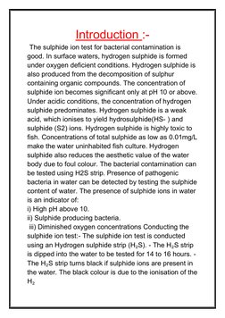 Testing Drinking Water for Bacterial Contamination | PDF | Water | Sulfide