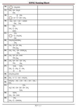 IUPAC Naming Practice Worksheet | PDF | Chemistry