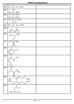 IUPAC Naming Practice Worksheet | PDF | Chemistry