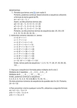 Exercícios de Sequência Numérica 7º e 8º Ano | PDF | Sequência | Matemática
