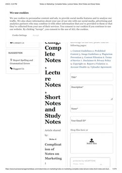 4/8/23, 3:24 PM
Notes on Marketing: Complete Notes, Lecture Notes, Short Notes and Study Notes
https://www.businessmanagement